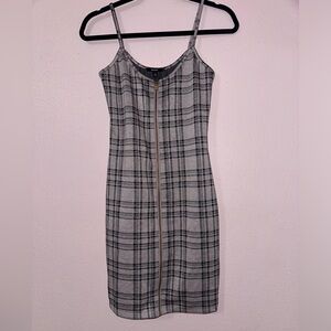 Dusty Purple Plaid Bodycon Fitted Dress